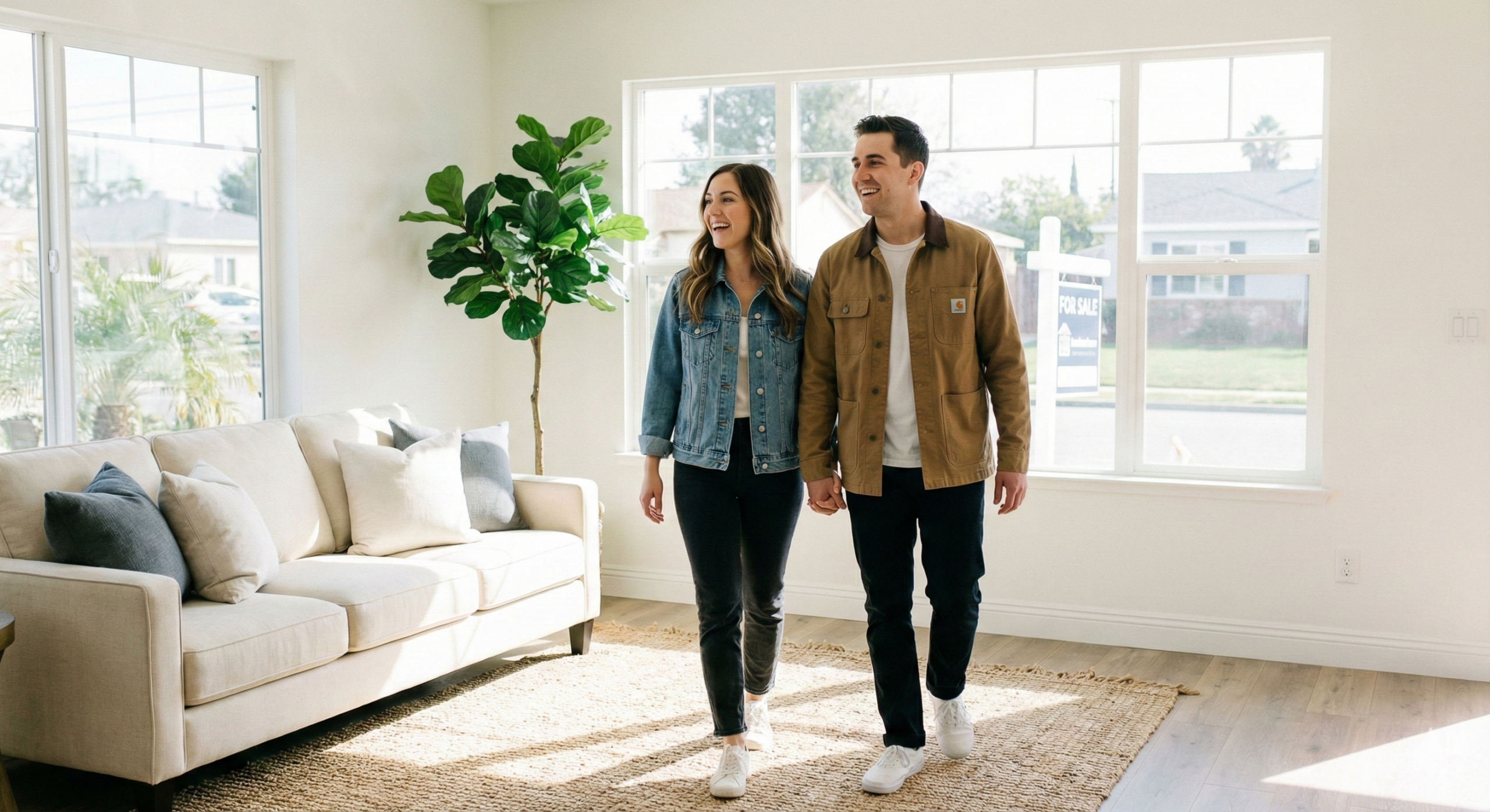 first time homebuyer touring a home during an open house